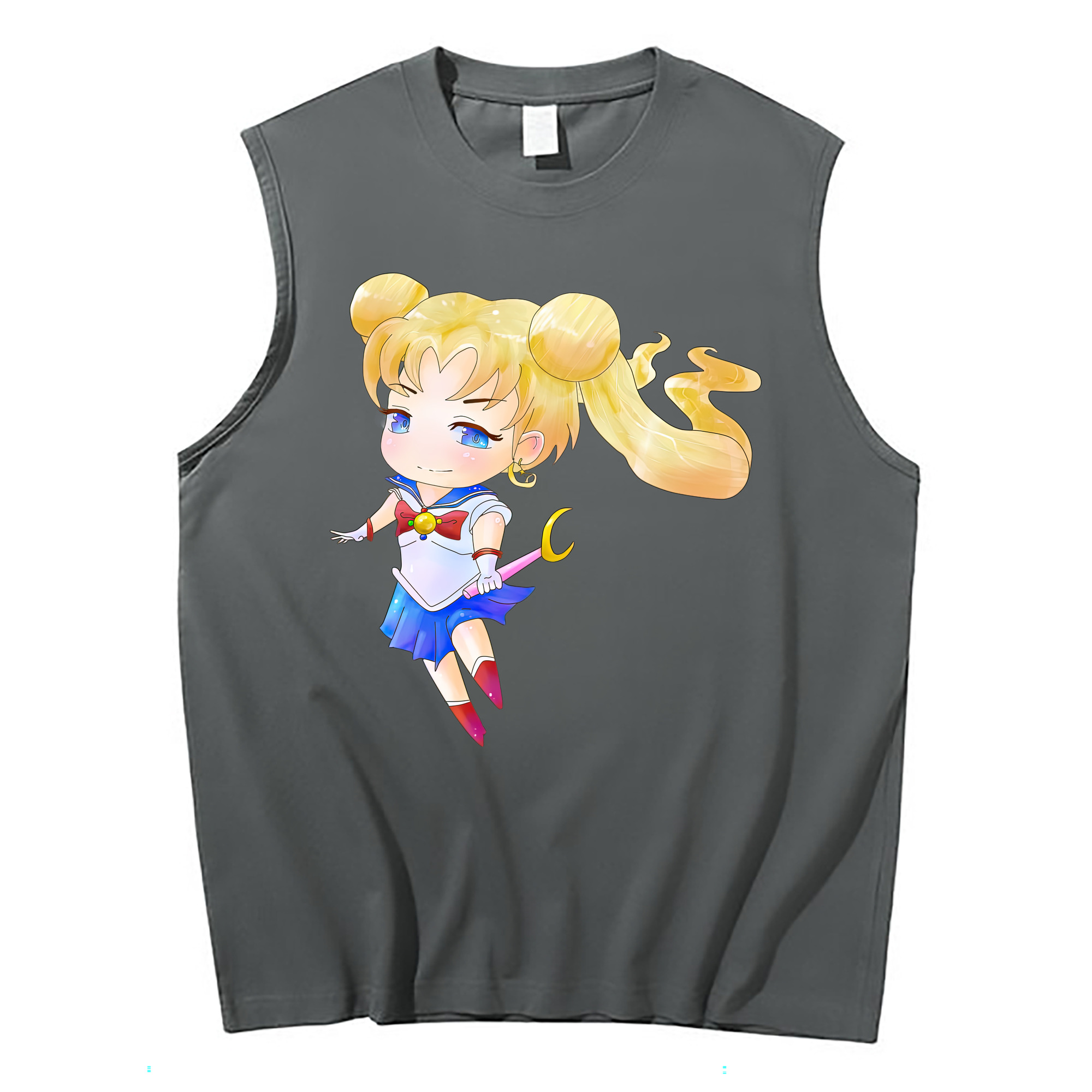（画像用） 美少女戦士セーラームーン 愛野 美奈子 あいの みなこ Sailor Moon Aino Minako コットン100％タンクトップ（フロントプリント）